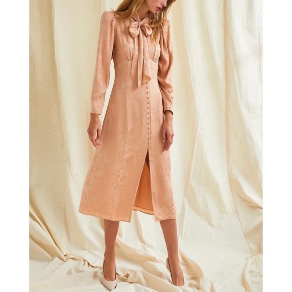 Aritzia Silk Le Fou Wilfred Mambo Dress‎ in Stockings Beige 2 - Picture 2 of 12